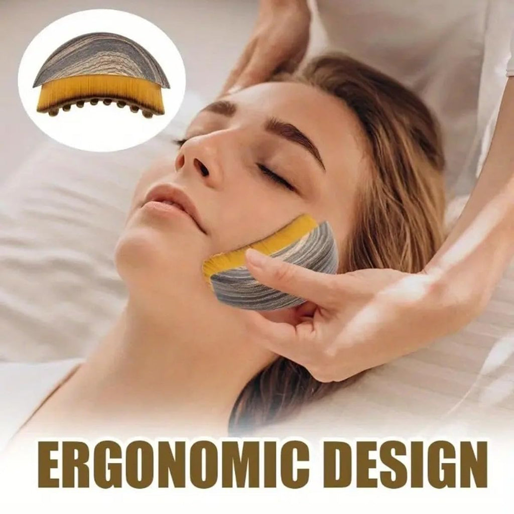 Lymphatic Contour Face Brush for Facial Massage, Rejuvenating & Depuffing - Manual Gua Sha Alternative for Jawline Lifting, Eye Bags, Double Chin & Neck Care(1 Pcs)