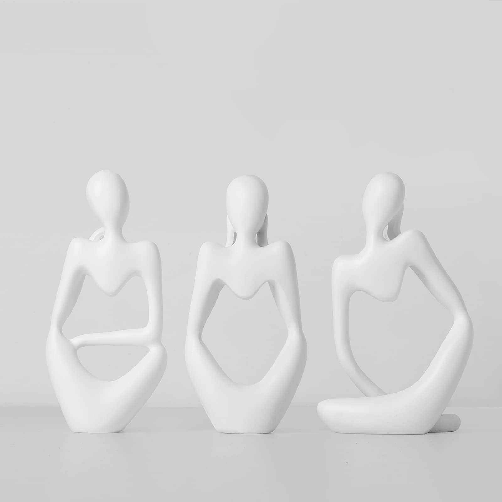 BrownLove 3pcs Decor Thinker Statue Abstract Art Sculpture，Resin Collectible Figurines for Home Living Room Office Shelf Decoration