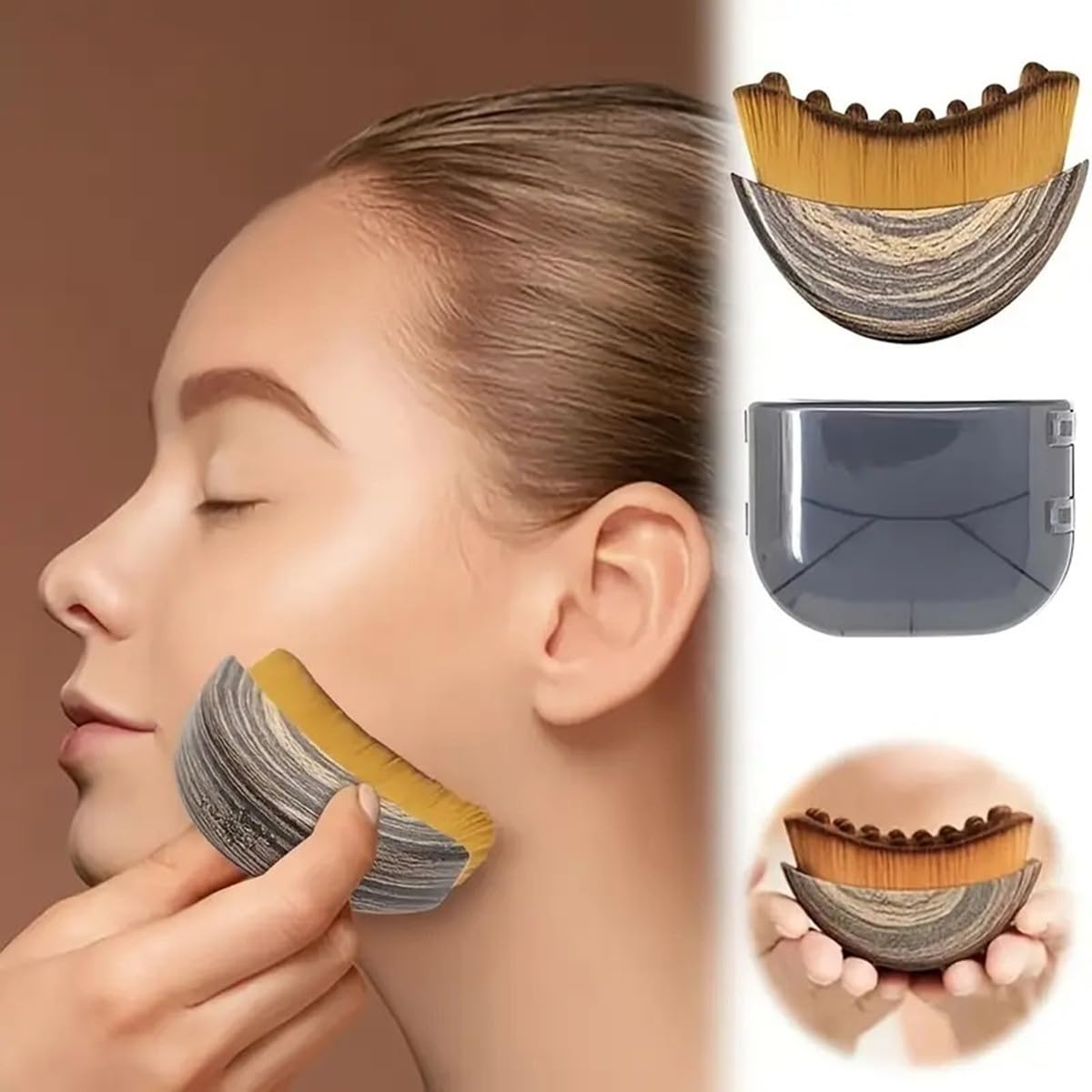 Lymphatic Contour Face Brush for Facial Massage, Rejuvenating & Depuffing - Manual Gua Sha Alternative for Jawline Lifting, Eye Bags, Double Chin & Neck Care(1 Pcs)