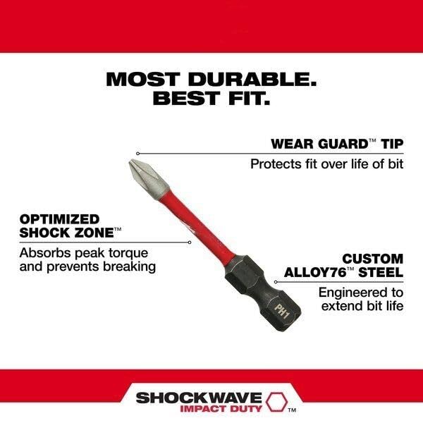 For Milwaukee Tool 48-32-4010 54 Pc. Shockwave Impact Duty Driver Bit Set