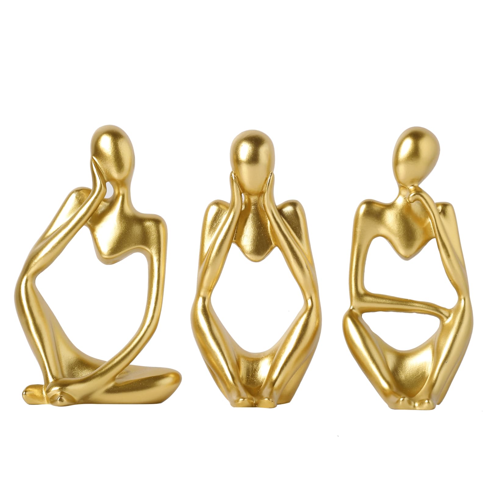 BrownLove 3pcs Decor Thinker Statue Abstract Art Sculpture，Resin Collectible Figurines for Home Living Room Office Shelf Decoration