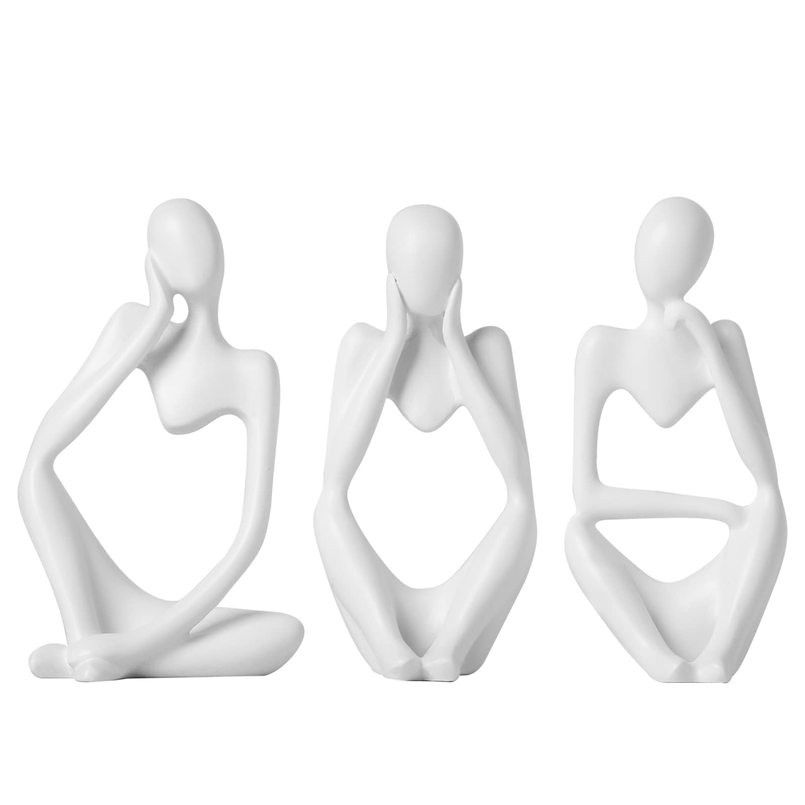 BrownLove 3pcs Decor Thinker Statue Abstract Art Sculpture，Resin Collectible Figurines for Home Living Room Office Shelf Decoration
