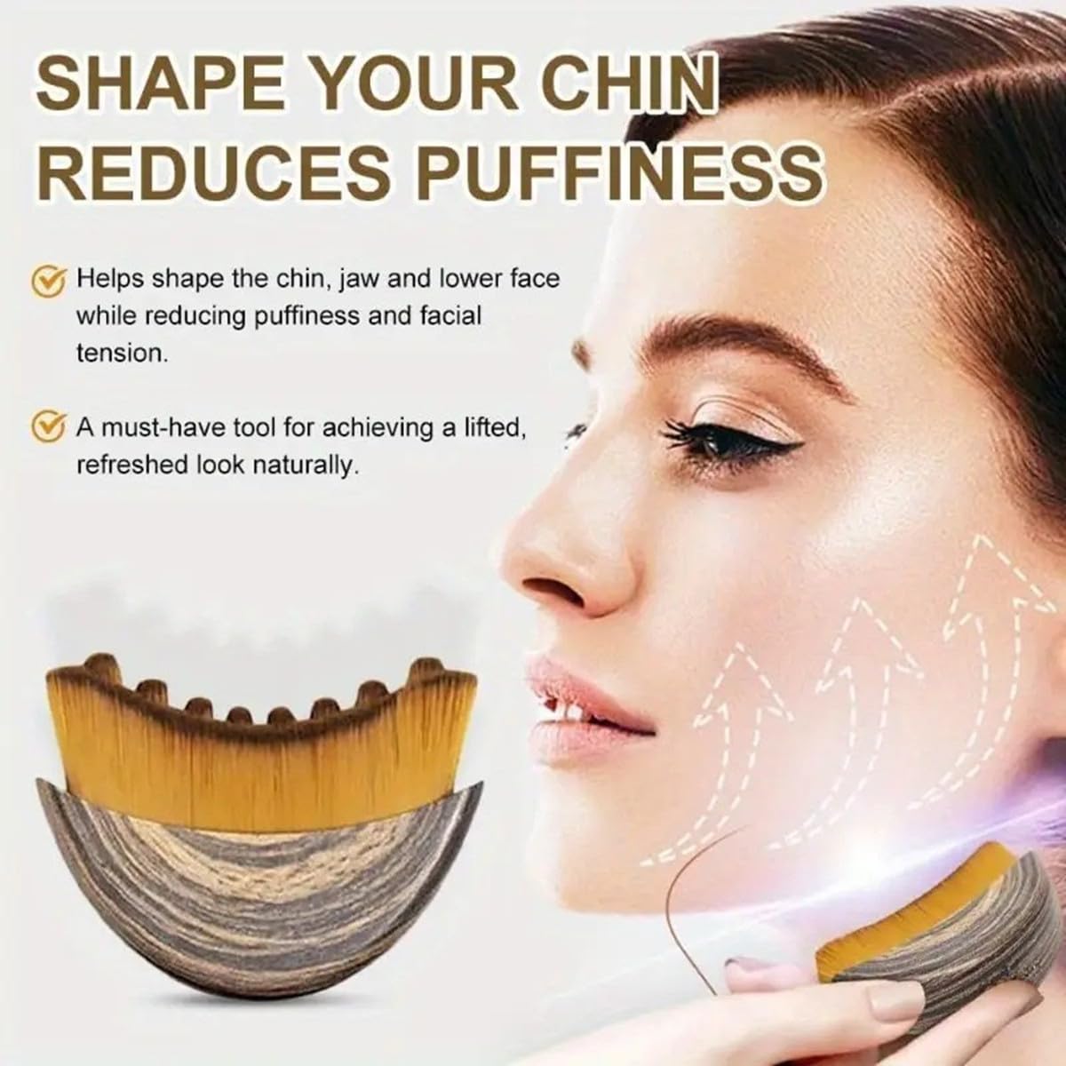 Lymphatic Contour Face Brush for Facial Massage, Rejuvenating & Depuffing - Manual Gua Sha Alternative for Jawline Lifting, Eye Bags, Double Chin & Neck Care(1 Pcs)