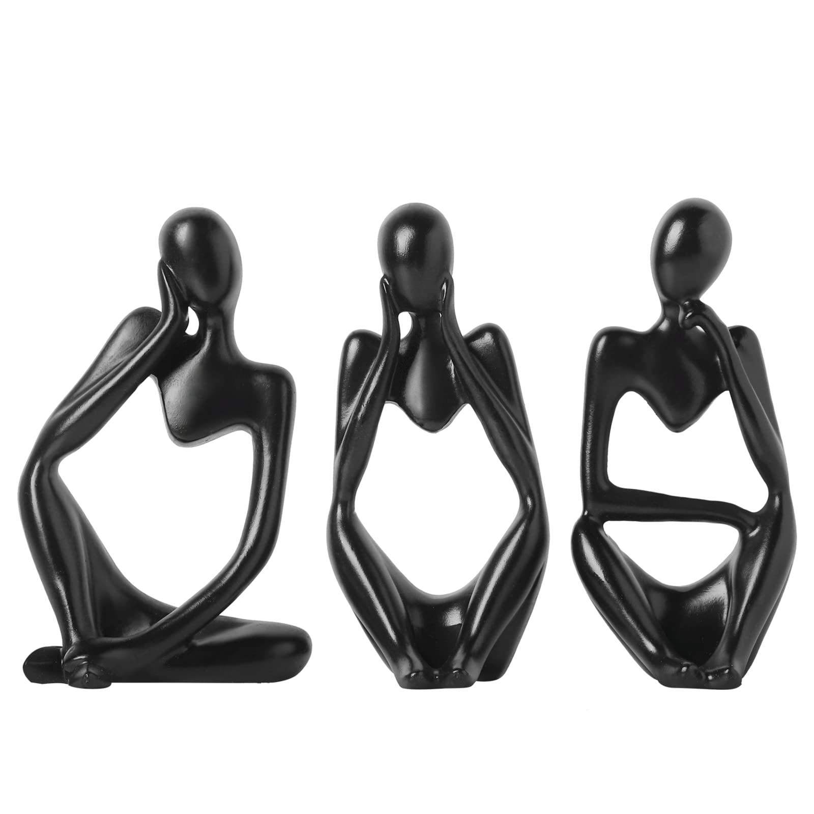 BrownLove 3pcs Decor Thinker Statue Abstract Art Sculpture，Resin Collectible Figurines for Home Living Room Office Shelf Decoration
