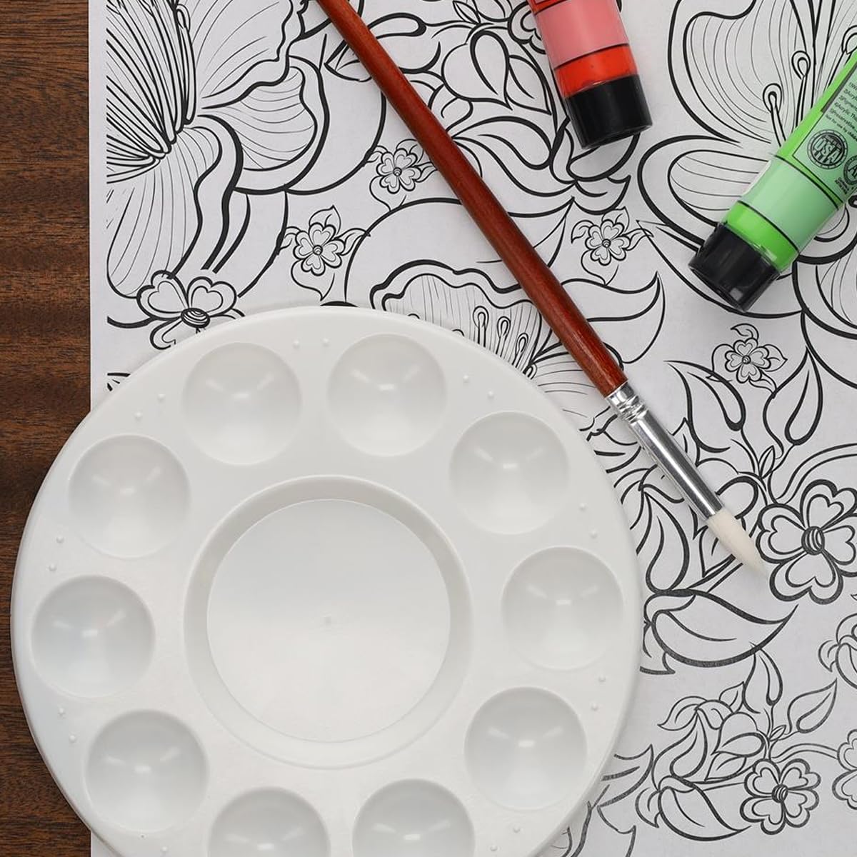 Pro Art Palette Plastic Round 10 Well Tray, Paint Palette, Paint Tray, Pallet, Tray Palette, Plastic Pallet, Trays, Pallete, Acrylic Palette Tray