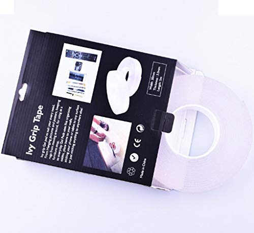 Peakhill White Polyester Ivy Grip Tape, Multipurpose High Strength Double Side Tissue Tape (1 Mm, Clear) (SEF-00103)