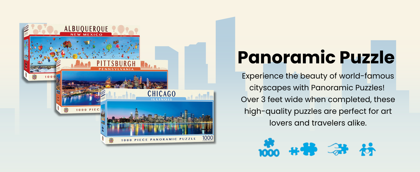MasterPieces Cityscape Panoramics 1000 Puzzles Collection - New York Panoramic 1000 Piece Jigsaw Puzzle